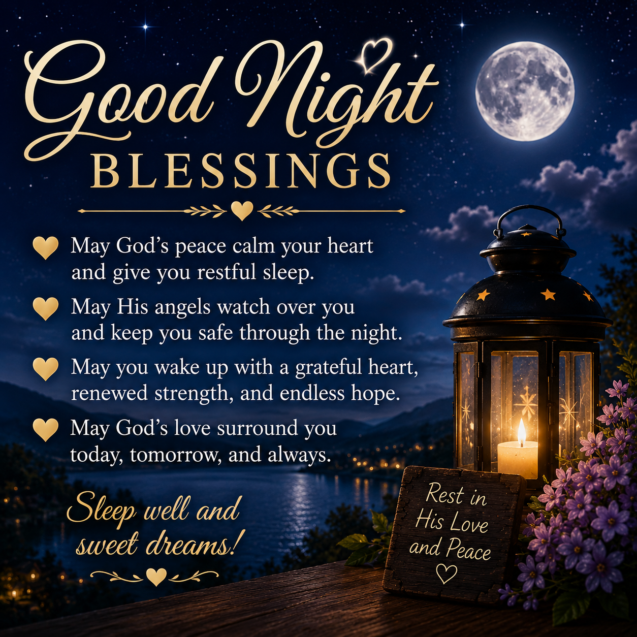 Good Night Blessings Images: 90+ Sweet Messages & Pics