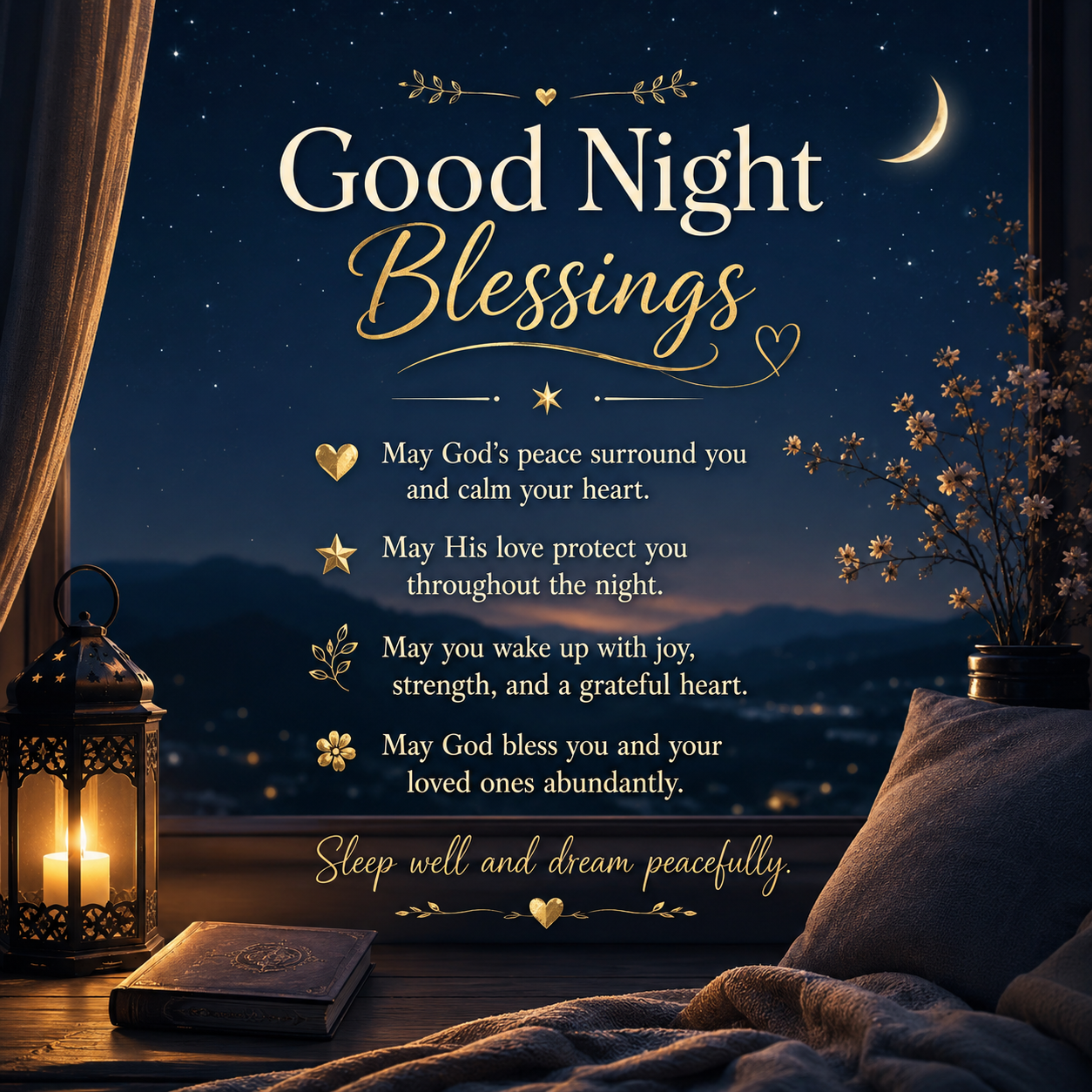Good Night Blessings Images: 90+ Sweet Messages & Pics