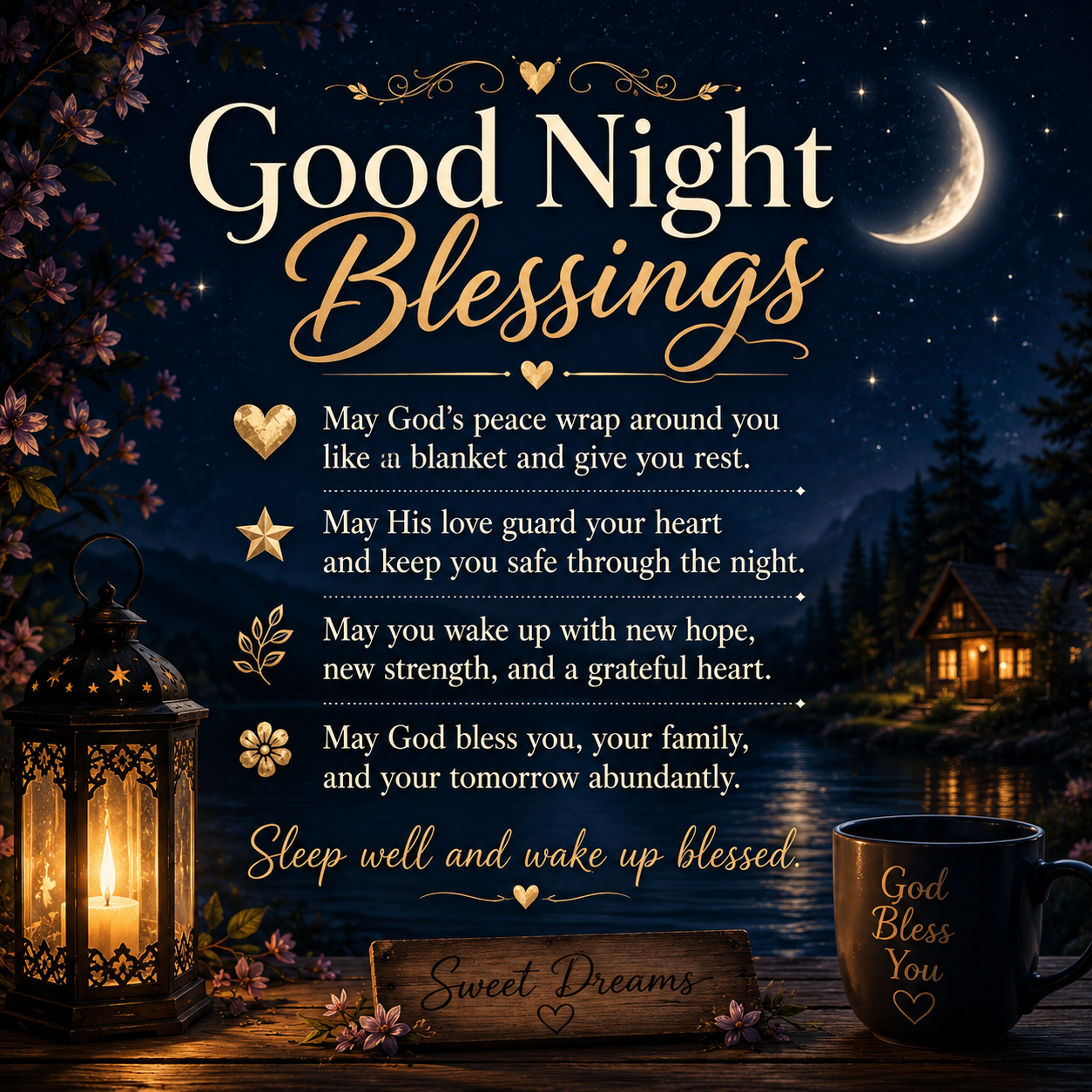 Good Night Blessings Images: 90+ Sweet Messages & Pics