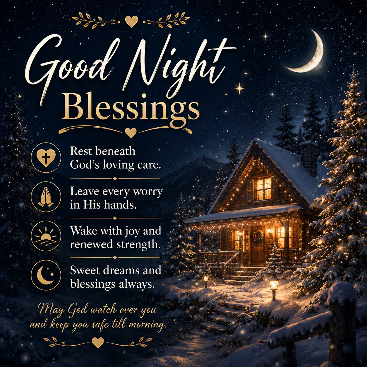Good Night Blessings Images: 90+ Sweet Messages & Pics