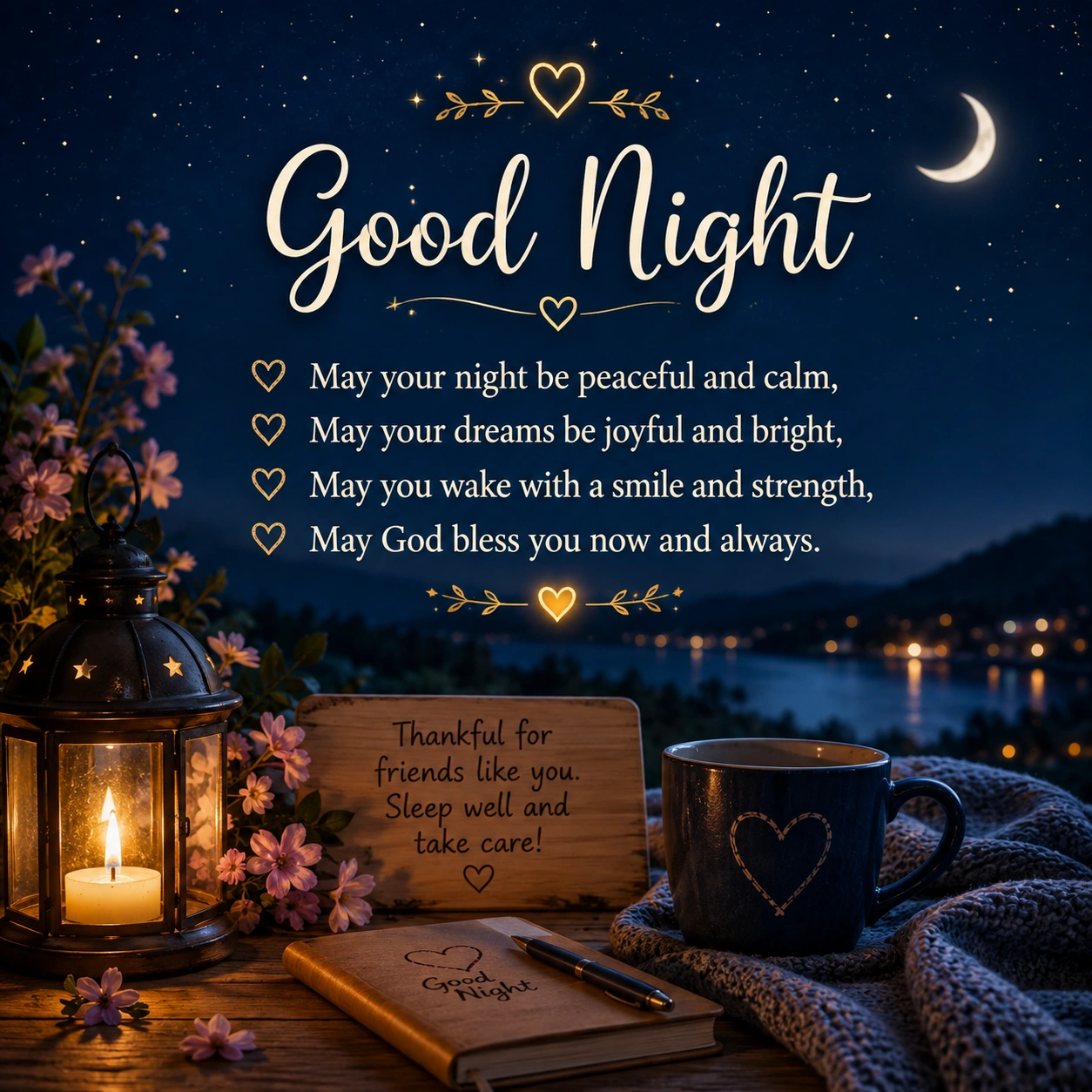 1150+ Beautiful Good Night Blessings for Peace and Sweet Dreams