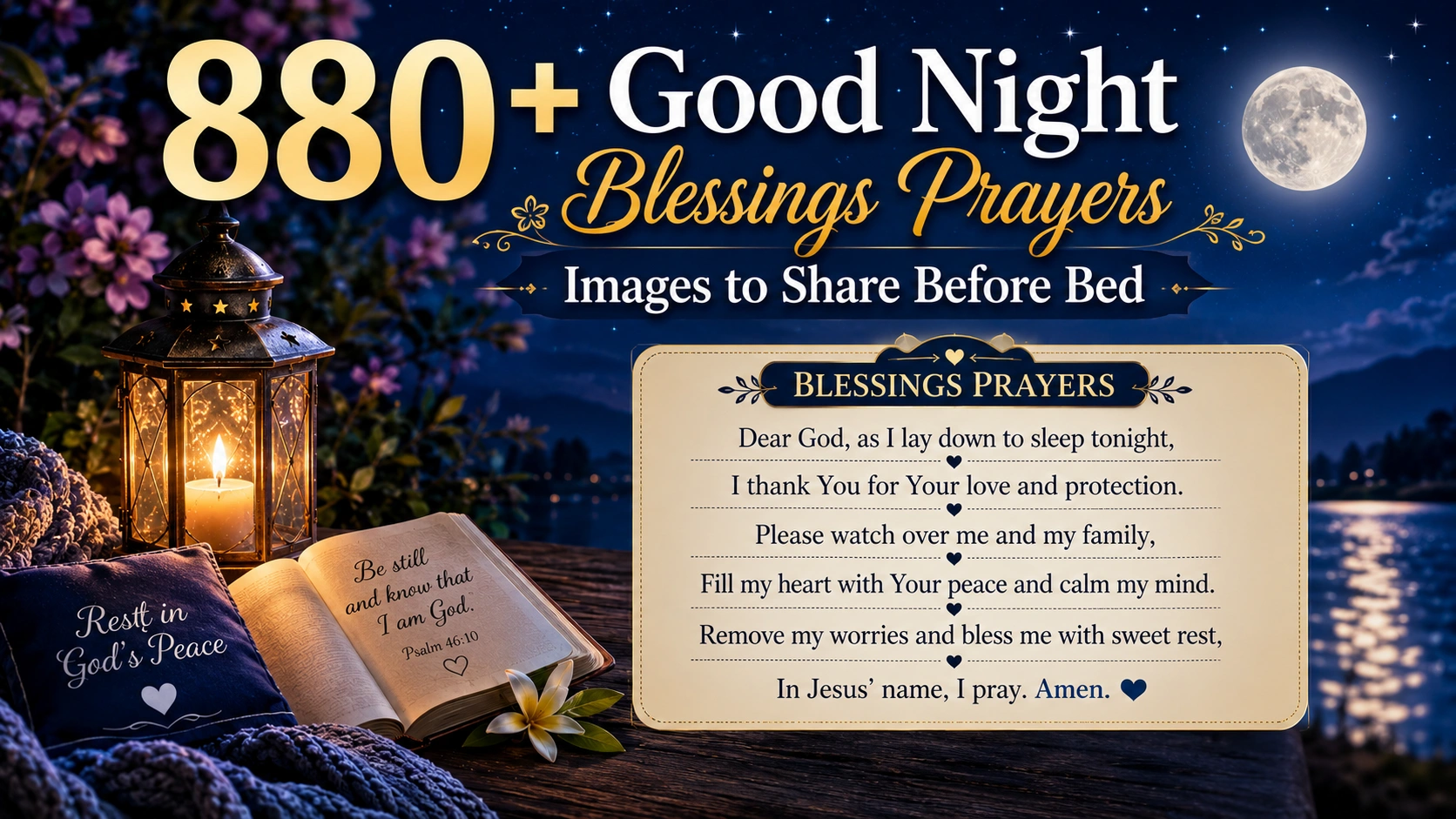 880+ Good Night Blessings Prayers Images to Share Before Bed