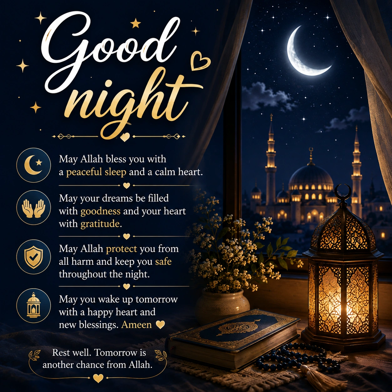 880+ Good Night Blessings Prayers Images to Share Before Bed