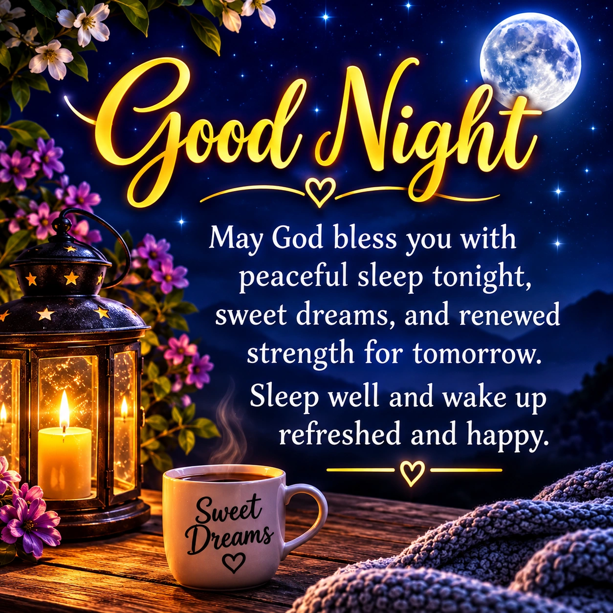 880+ Good Night Blessings Prayers Images to Share Before Bed