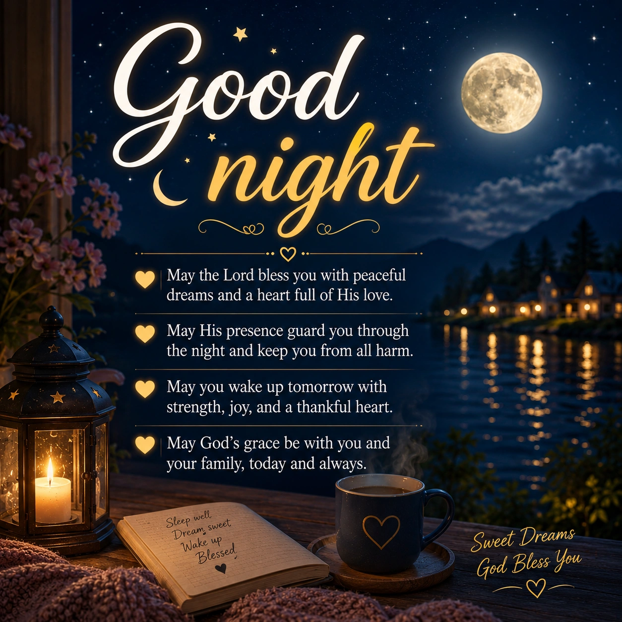 880+ Good Night Blessings Prayers Images to Share Before Bed
