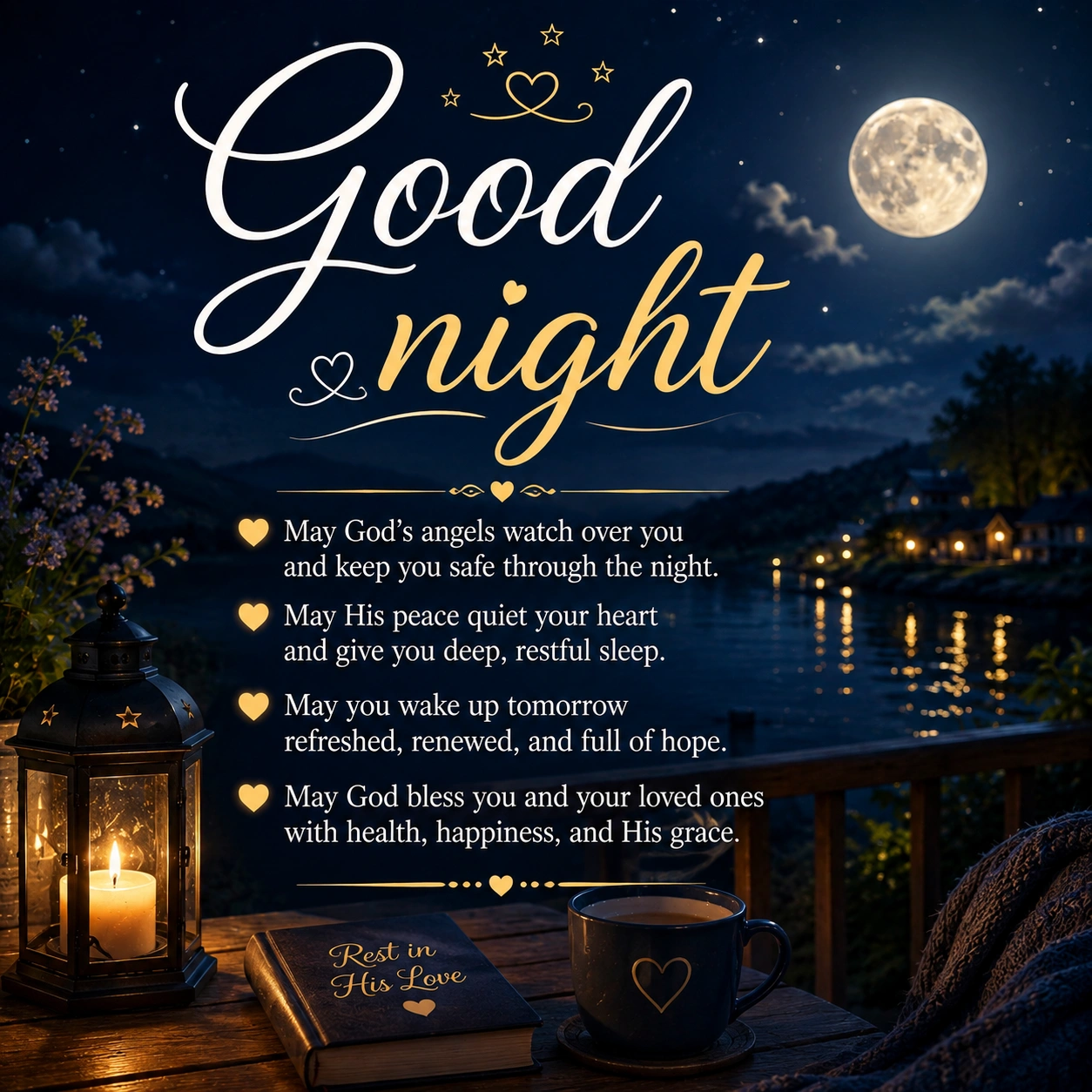 880+ Good Night Blessings Prayers Images to Share Before Bed