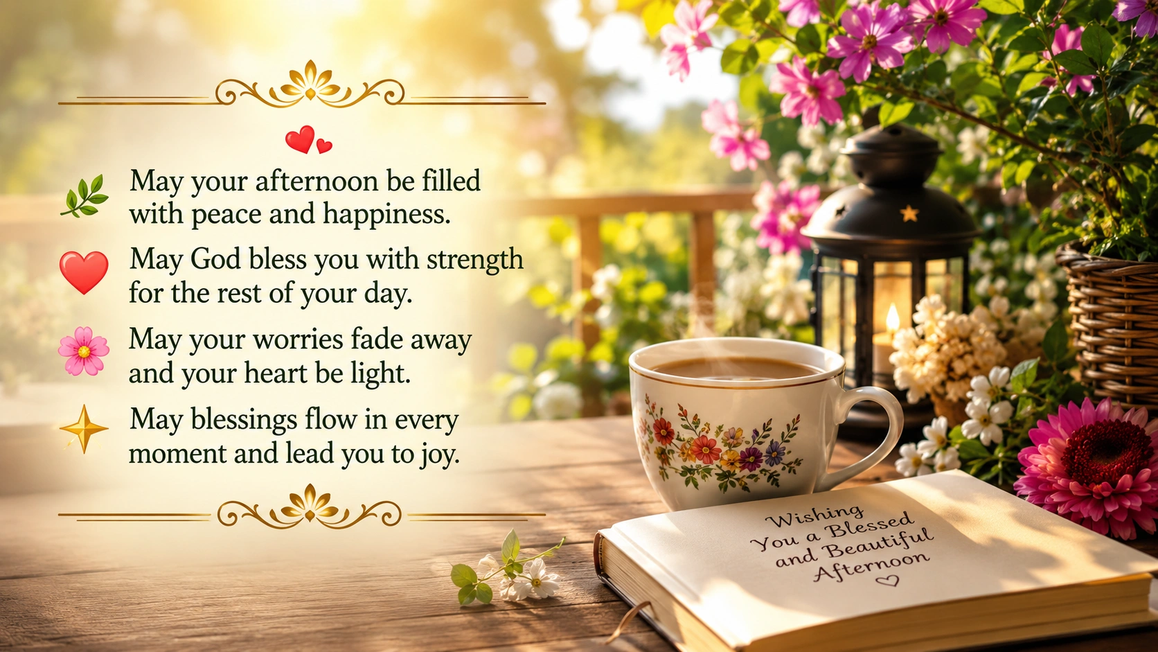 Good Afternoon Blessings for Peace, Joy, and Happiness