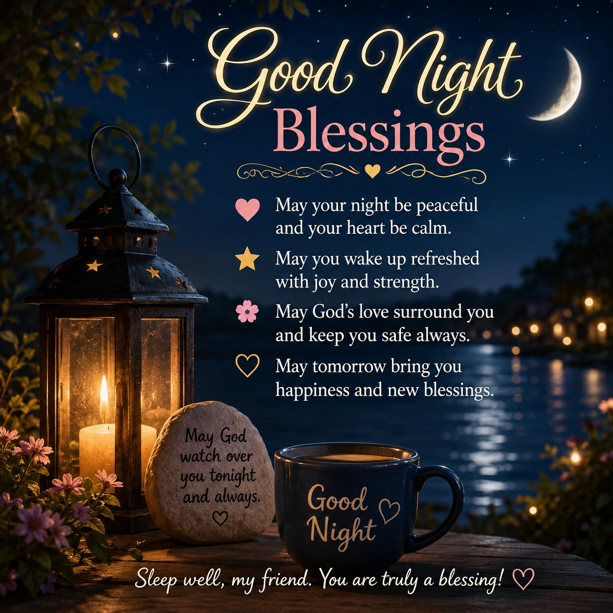 Sweet Good Night Blessings for Friends