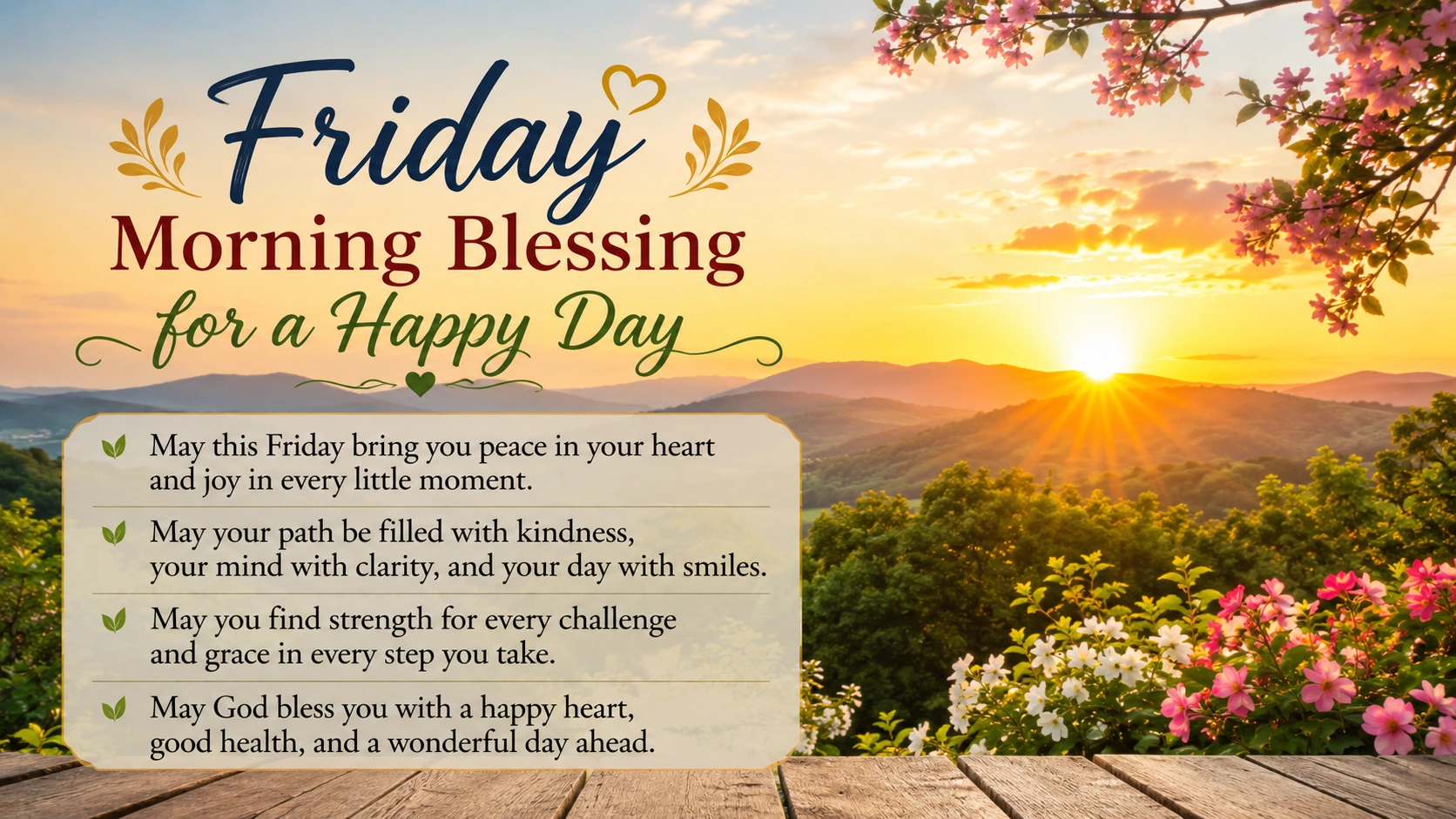Friday Morning Blessing for a Happy Day