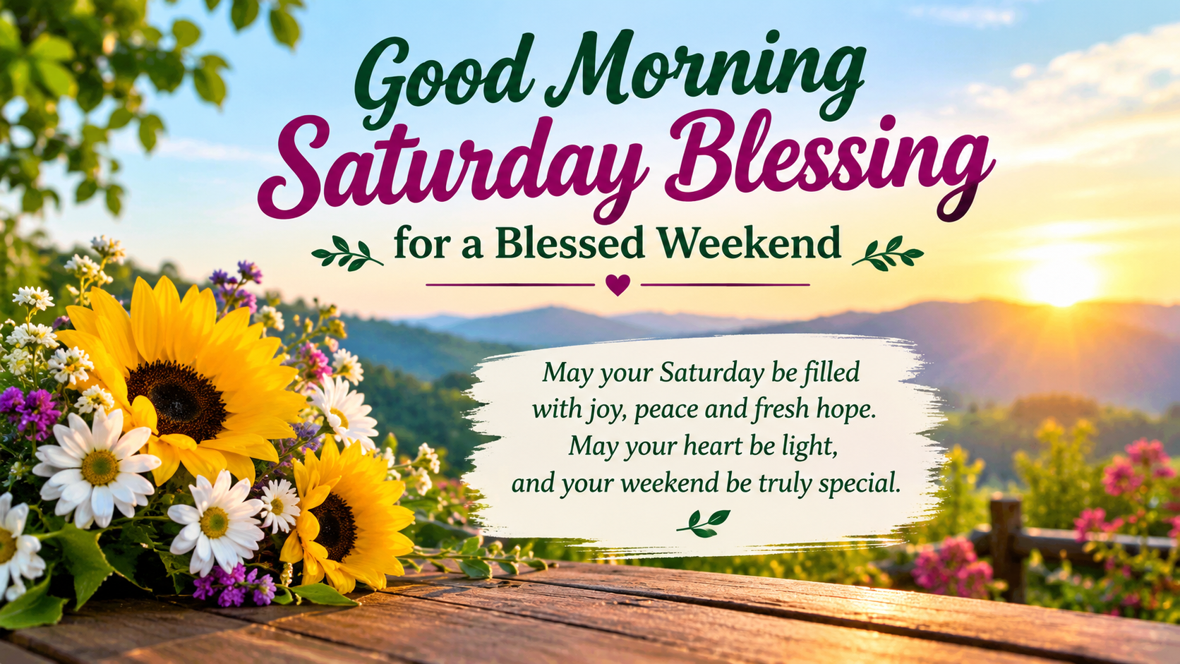 Good Morning Saturday Blessing for a Blessed Weekend