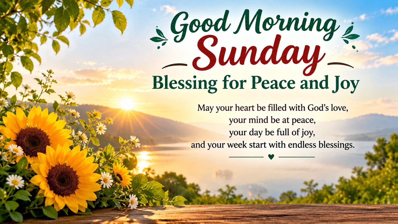 Good Morning Sunday Blessing for Peace and Joy