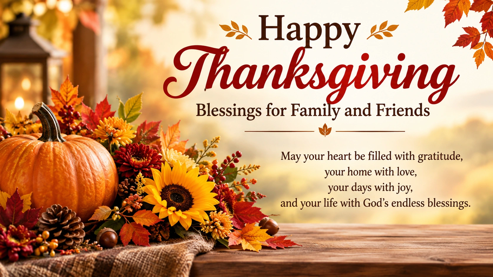 Happy Thanksgiving Blessings for Family and Friends