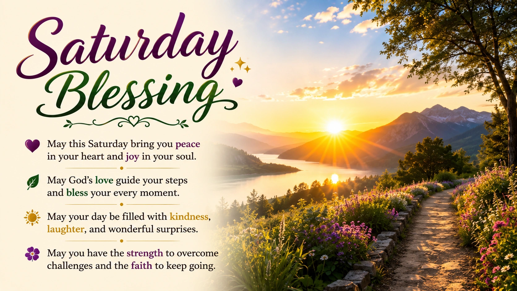 Saturday Blessing for a Peaceful and Blessed Weekend