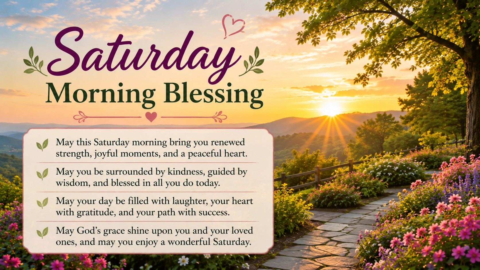 Saturday Morning Blessing for a Blessed Weekend