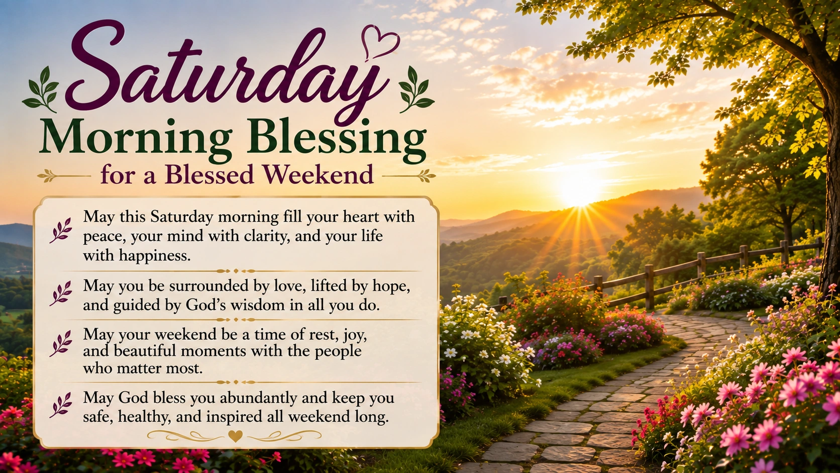 Saturday Morning Blessing for a Blessed Weekend