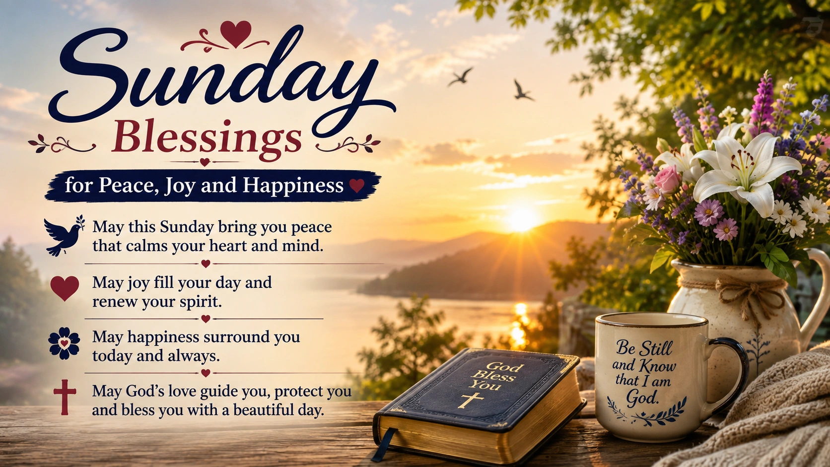 Sunday Blessing for Peace Joy and Happiness