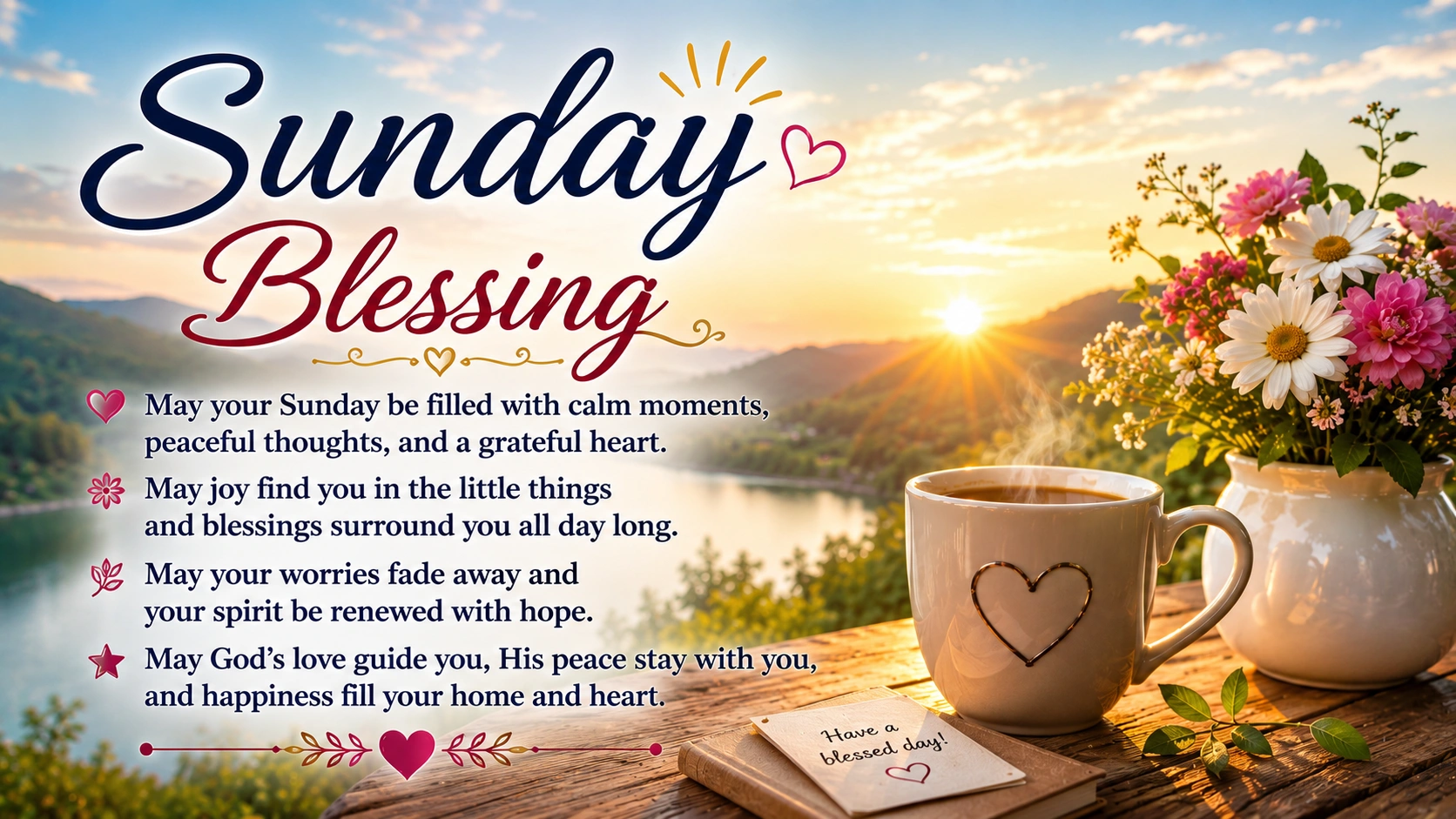 Sunday Blessing for Peace Joy and Happiness