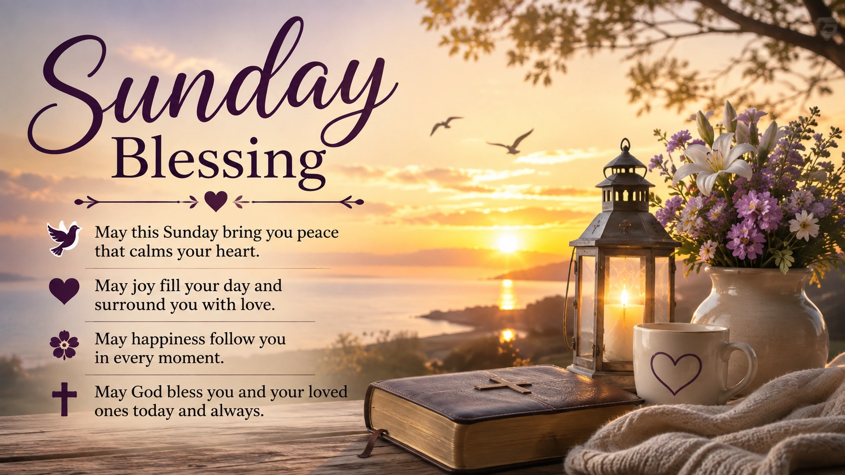 Sunday Blessing for Peace Joy and Happiness